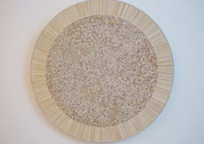 allan watson, crazy nature makes you happy, 2008, twigs, wood filler, mdf and bamboo skewers, 1600x1600x50mm, photo by stuart johnstone, private collection