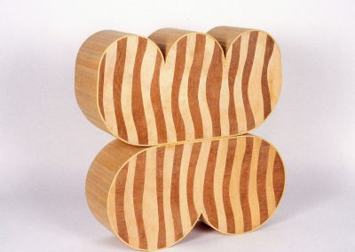 allan watson, striation, 1996, plywood, 700x650x180mm