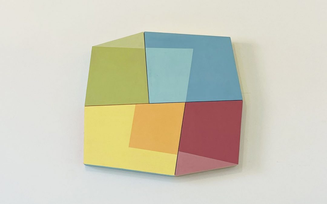 colour study 4 forms blue green yellow rose